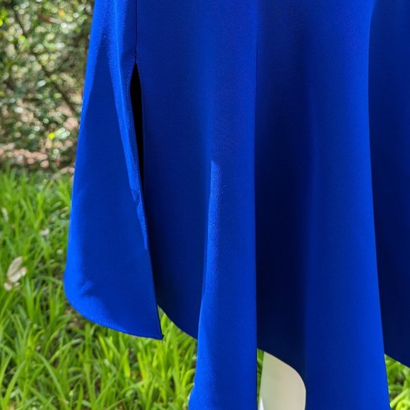 MILLY Italian Cady Kelly Dress V-Neck in Cobalt Blue Size 0 Brand New NWT - Picture 11 of 12